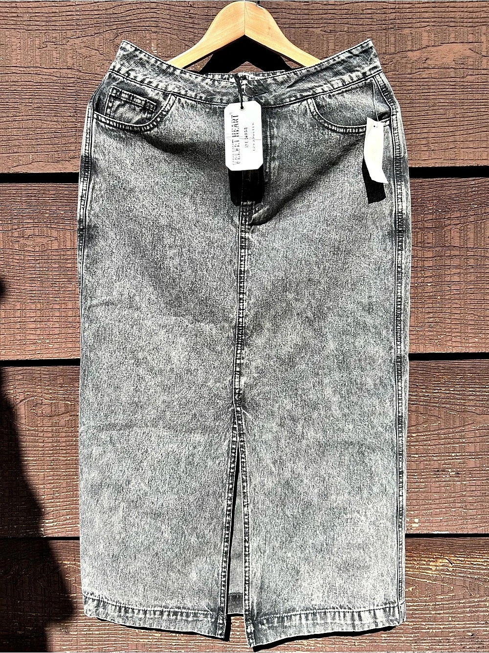 Velvet Heart Paulina Midi Skirt Gray Denim Midi Skirt Size Small NWT